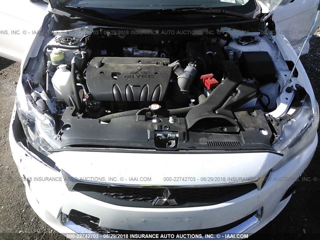 JA32V2FW1HU003185 - 2017 MITSUBISHI LANCER ES/SE/SEL WHITE photo 10