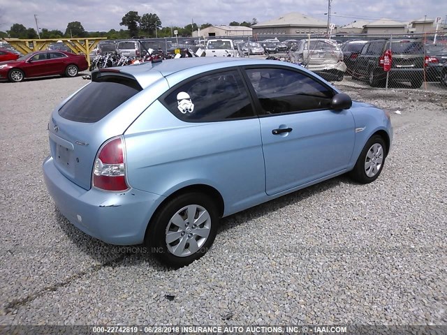 KMHCM36C98U091578 - 2008 HYUNDAI ACCENT GS BLUE photo 4