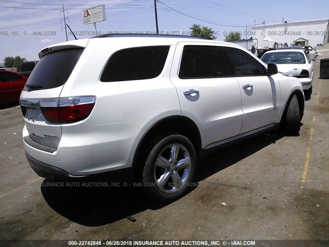 1C4RDJEG8CC100731 - 2012 DODGE DURANGO CITADEL WHITE photo 4