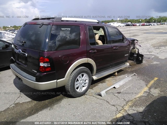 1FMEU64E06UB42865 - 2006 FORD EXPLORER EDDIE BAUER MAROON photo 4