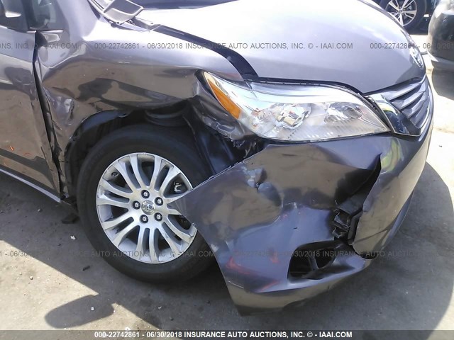 5TDYK3DC0FS643036 - 2015 TOYOTA SIENNA XLE/LIMITED GRAY photo 6