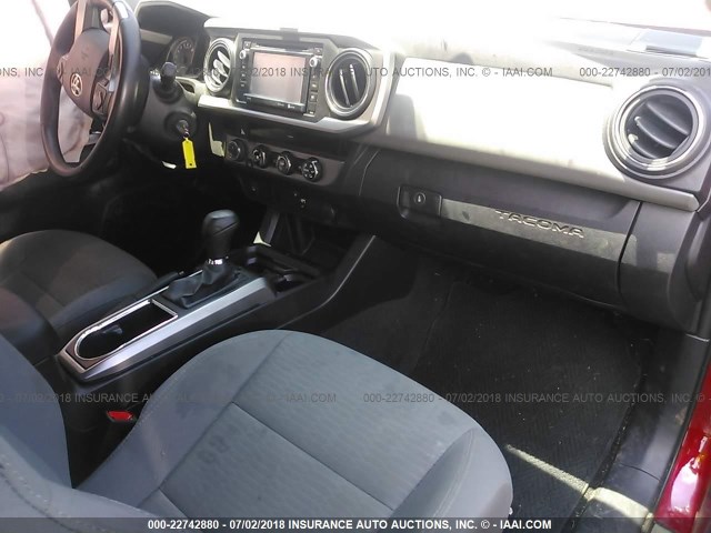 5TFSX5EN9GX042836 - 2016 TOYOTA TACOMA ACCESS CAB/SR/SR5 RED photo 5