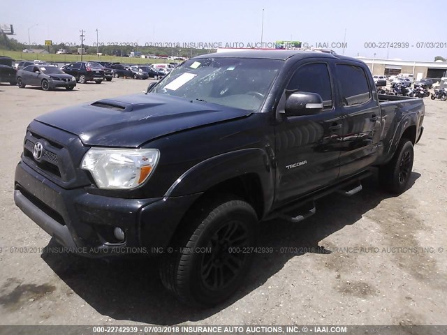5TFMU4FN4DX018210 - 2013 TOYOTA TACOMA DOUBLE CAB LONG BED BLACK photo 2