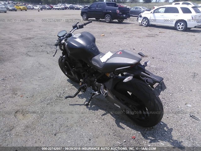 ZDM1RBTS9FB006318 - 2015 DUCATI MONSTER 821 BLACK photo 3