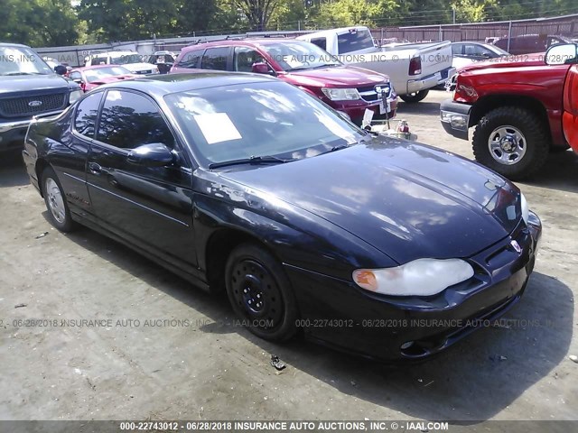 2G1WX15K729271340 - 2002 CHEVROLET MONTE CARLO SS BLACK photo 1