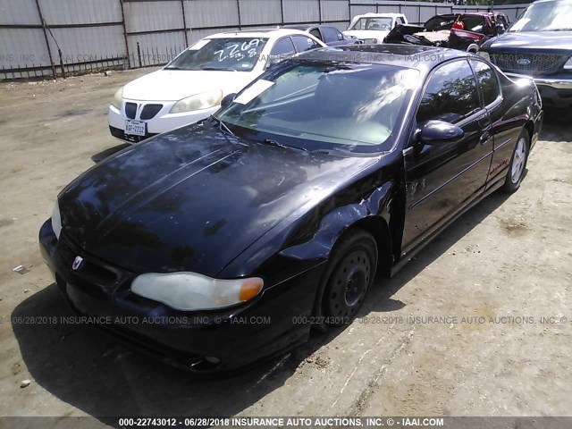 2G1WX15K729271340 - 2002 CHEVROLET MONTE CARLO SS BLACK photo 2