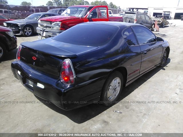 2G1WX15K729271340 - 2002 CHEVROLET MONTE CARLO SS BLACK photo 4