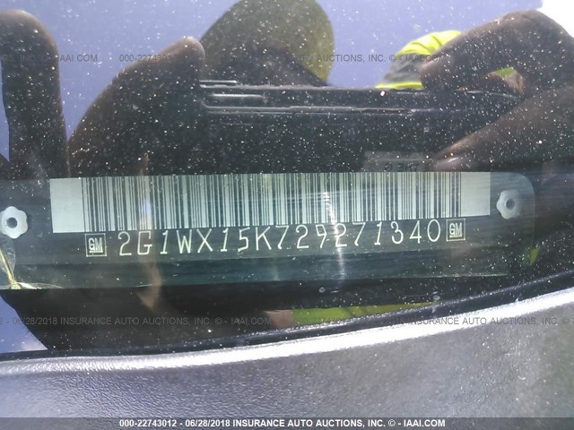 2G1WX15K729271340 - 2002 CHEVROLET MONTE CARLO SS შავი ფოტო 9