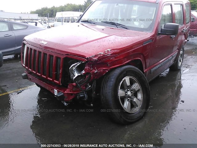 1J8GP28K78W215923 - 2008 JEEP LIBERTY SPORT RED photo 6