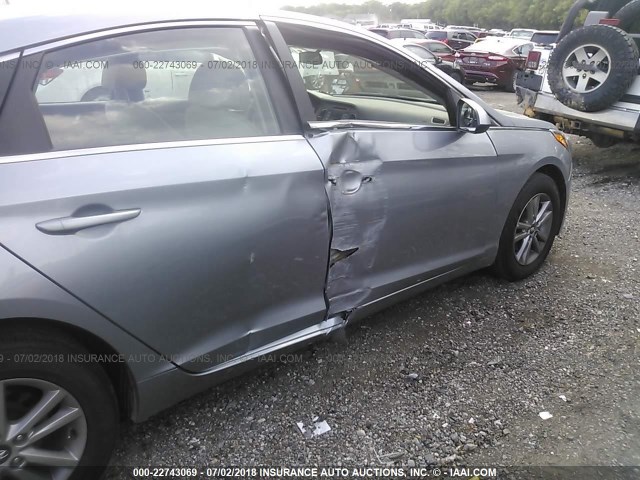 5NPE24AF3HH501361 - 2017 HYUNDAI SONATA SE GRAY photo 6