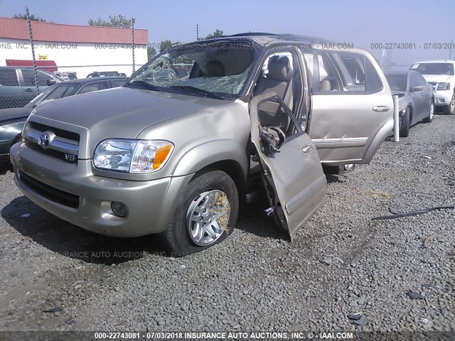 5TDZT38A96S278513 - 2006 TOYOTA SEQUOIA LIMITED GOLD photo 2