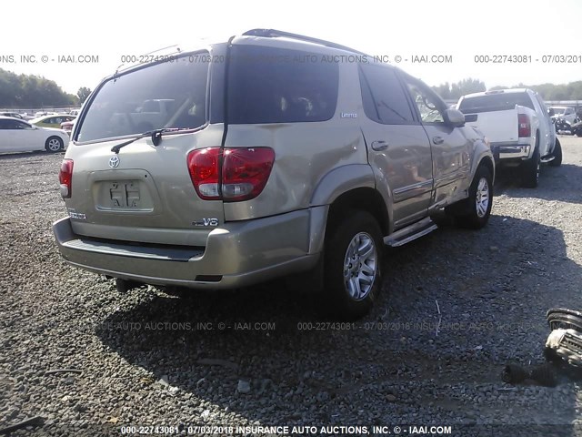 5TDZT38A96S278513 - 2006 TOYOTA SEQUOIA LIMITED GOLD photo 4