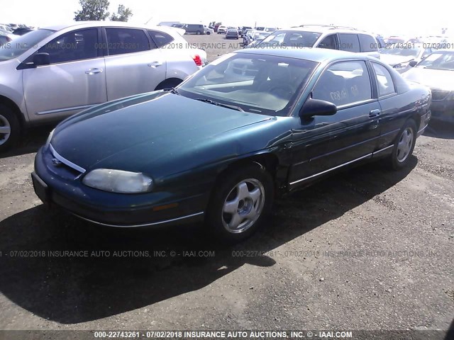 2G1WW12M8X9281522 - 1999 CHEVROLET MONTE CARLO LS მწვანე ფოტო 2