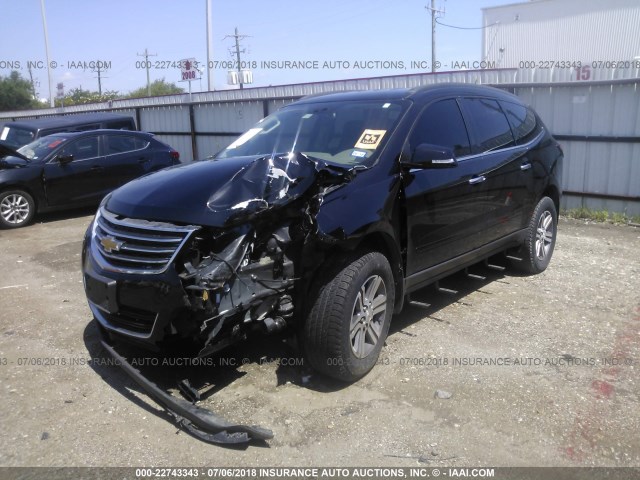 1GNKRHKDXGJ125421 - 2016 CHEVROLET TRAVERSE LT BLACK photo 2