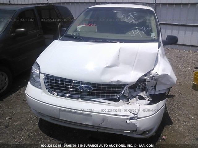 2FMZA52206BA22079 - 2006 FORD FREESTAR SEL WHITE photo 6