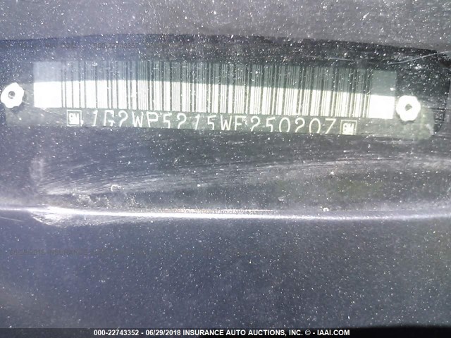 1G2WP5215WF250207 - 1998 PONTIAC GRAND PRIX GTP BLACK photo 9