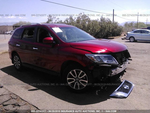 5N1AR2MNXFC704057 - 2015 NISSAN PATHFINDER S/SV/SL/PLATINUM RED photo 1