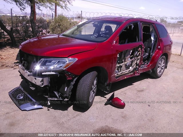 5N1AR2MNXFC704057 - 2015 NISSAN PATHFINDER S/SV/SL/PLATINUM RED photo 2