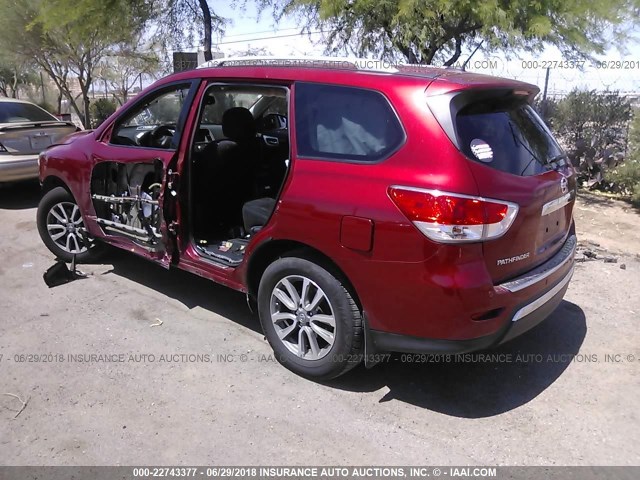 5N1AR2MNXFC704057 - 2015 NISSAN PATHFINDER S/SV/SL/PLATINUM RED photo 3