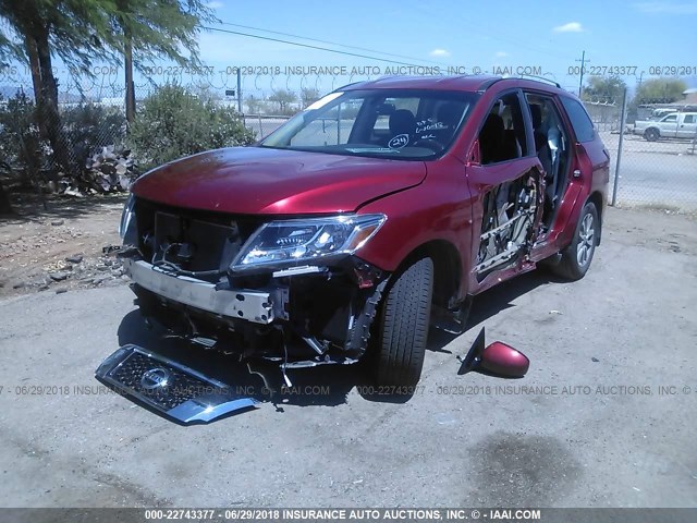 5N1AR2MNXFC704057 - 2015 NISSAN PATHFINDER S/SV/SL/PLATINUM RED photo 6