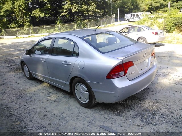 JHMFA36206S011495 - 2006 HONDA CIVIC HYBRID SILVER photo 3