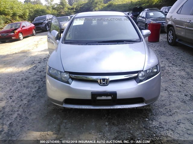 JHMFA36206S011495 - 2006 HONDA CIVIC HYBRID SILVER photo 6