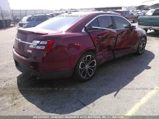 1FAHP2KT2DG133640 - 2013 FORD TAURUS SHO RED photo 4