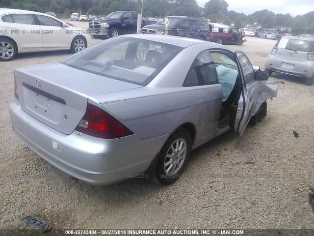 1HGEM22712L027131 - 2002 HONDA CIVIC HX SILVER photo 4