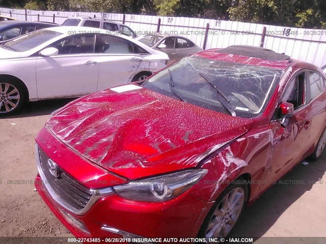 JM1BN1M31H1121310 - 2017 MAZDA 3 GRAND TOURING RED photo 6