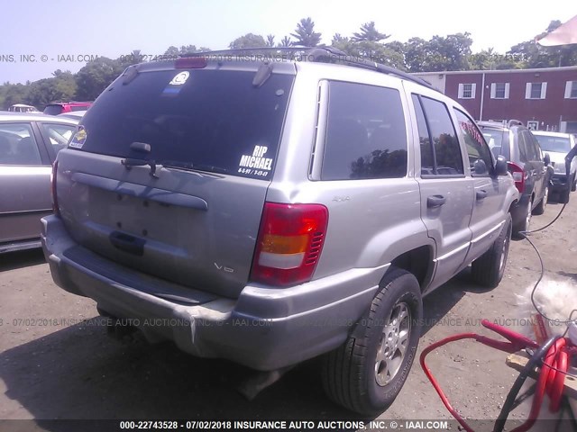 1J4GW48N1YC260688 - 2000 JEEP GRAND CHEROKEE LAREDO Արծաթագույն լուսանկար 4