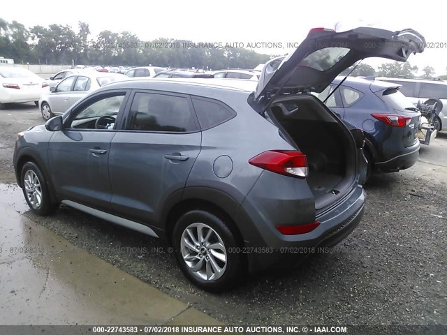 KM8J3CA48HU521756 - 2017 HYUNDAI TUCSON LIMITED/SPORT AND ECO/SE GRAY photo 3