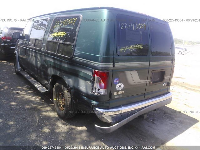 1FDRE14L0XHA95251 - 1999 FORD ECONOLINE E150 VAN GREEN photo 3