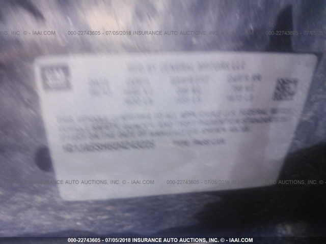 1G1JA6SH6D4243228 - 2013 CHEVROLET SONIC LS 黑色 照片 9