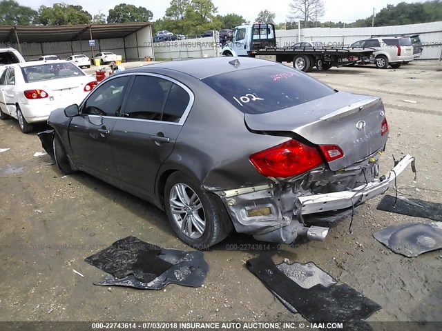 JN1CV6AP4BM509262 - 2011 INFINITI G37 SPORT GRAY photo 3