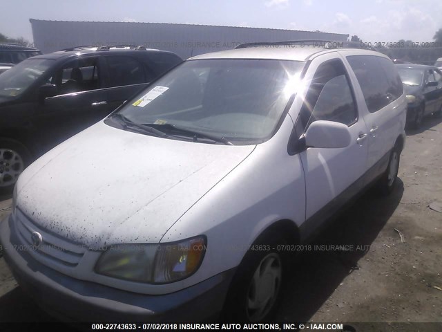 4T3ZF13C82U417883 - 2002 TOYOTA SIENNA LE/XLE WHITE photo 2