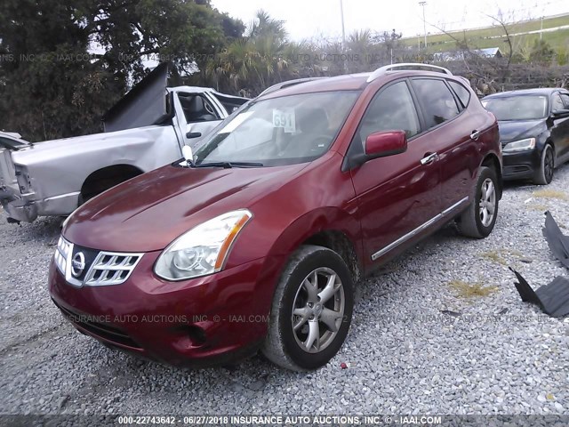 JN8AS5MT7BW180565 - 2011 NISSAN ROGUE S/SV/KROM RED photo 2