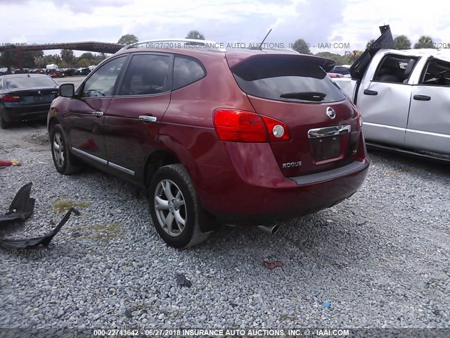 JN8AS5MT7BW180565 - 2011 NISSAN ROGUE S/SV/KROM RED photo 3