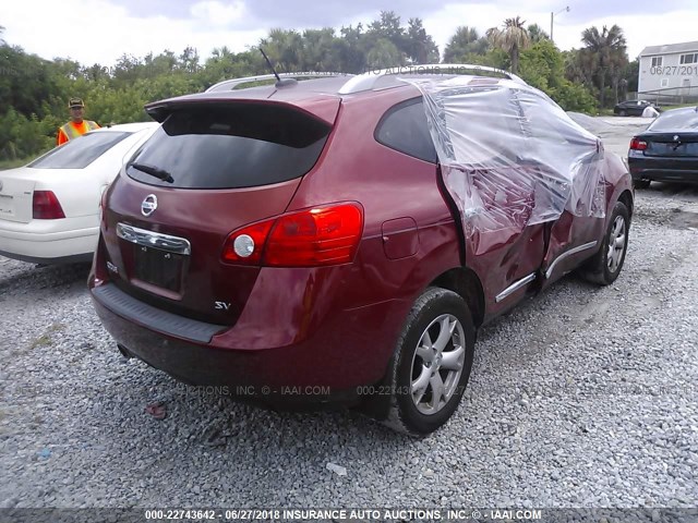 JN8AS5MT7BW180565 - 2011 NISSAN ROGUE S/SV/KROM RED photo 4