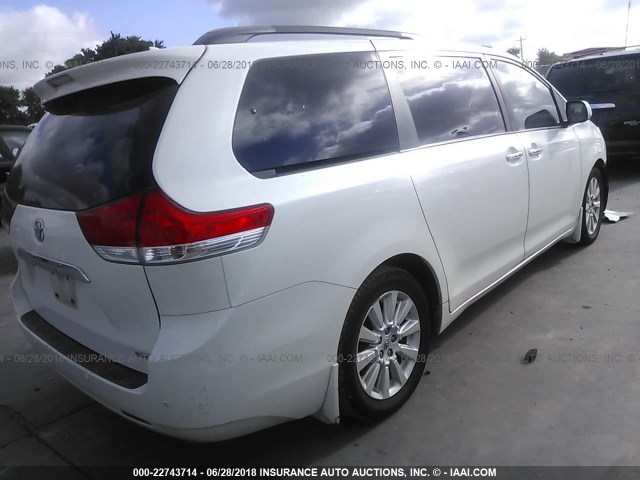 5TDYK3DC5BS149801 - 2011 TOYOTA SIENNA XLE/LIMITED WHITE photo 4