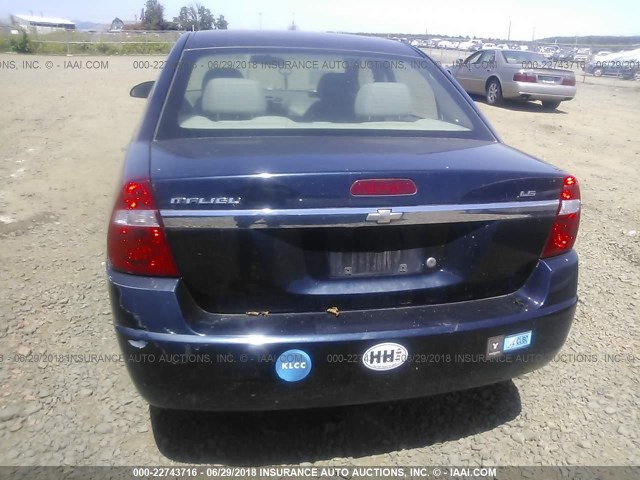 1G1ZS58F37F293710 - 2007 CHEVROLET MALIBU LS BLUE photo 6