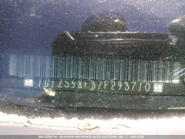 1G1ZS58F37F293710 - 2007 CHEVROLET MALIBU LS BLUE photo 9