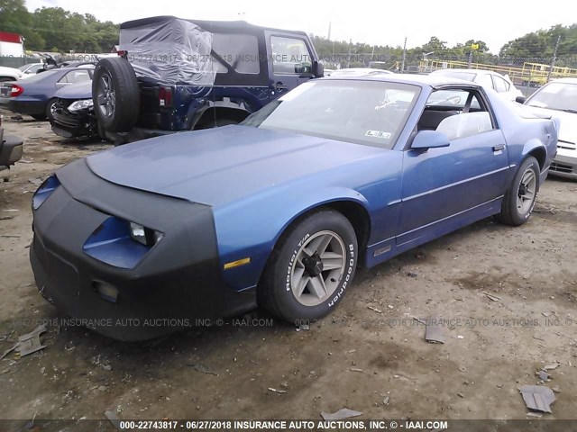 1G1FP23T4LL106969 - 1990 CHEVROLET CAMARO RS BLUE photo 2