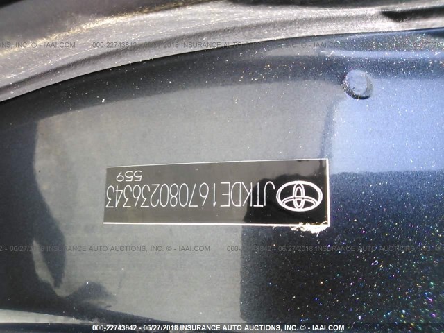 JTKDE167080236343 - 2008 TOYOTA SCION TC 灰色 照片 9