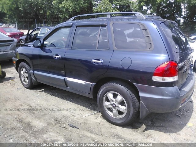 KM8SC13E65U995330 - 2005 HYUNDAI SANTA FE GLS/LX Dark Blue photo 3