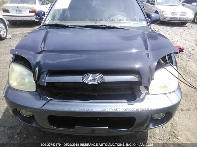 KM8SC13E65U995330 - 2005 HYUNDAI SANTA FE GLS/LX Dark Blue photo 6