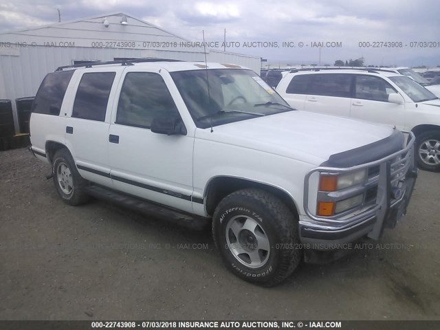 1GNEK13R0TJ359693 - 1996 CHEVROLET TAHOE K1500 WHITE photo 1