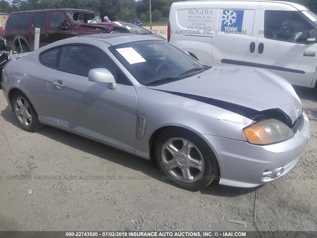 KMHHM65D14U133365 - 2004 HYUNDAI TIBURON SILVER photo 1