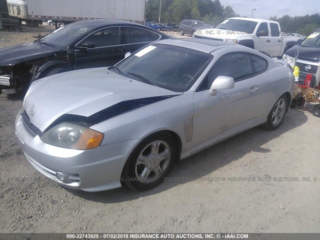 KMHHM65D14U133365 - 2004 HYUNDAI TIBURON SILVER photo 2