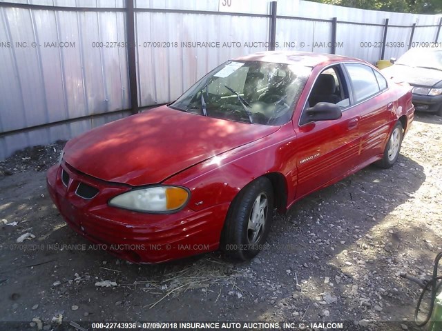 1G2NF52E9YC534414 - 2000 PONTIAC GRAND AM SE1 RED photo 2