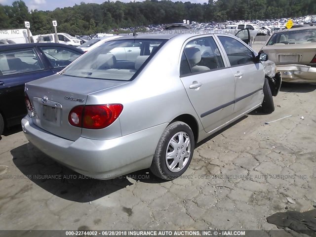 JTDBR32E642046645 - 2004 TOYOTA COROLLA CE/LE SILVER photo 4